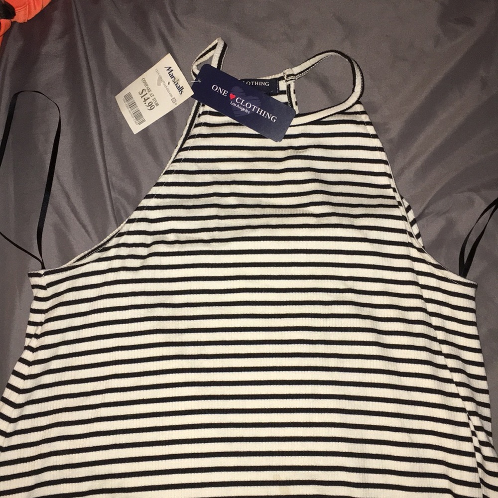 Marshall’s black and white stripped dress